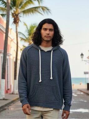 Vineyard Crew Baja Distressed Hoodie Pullover m